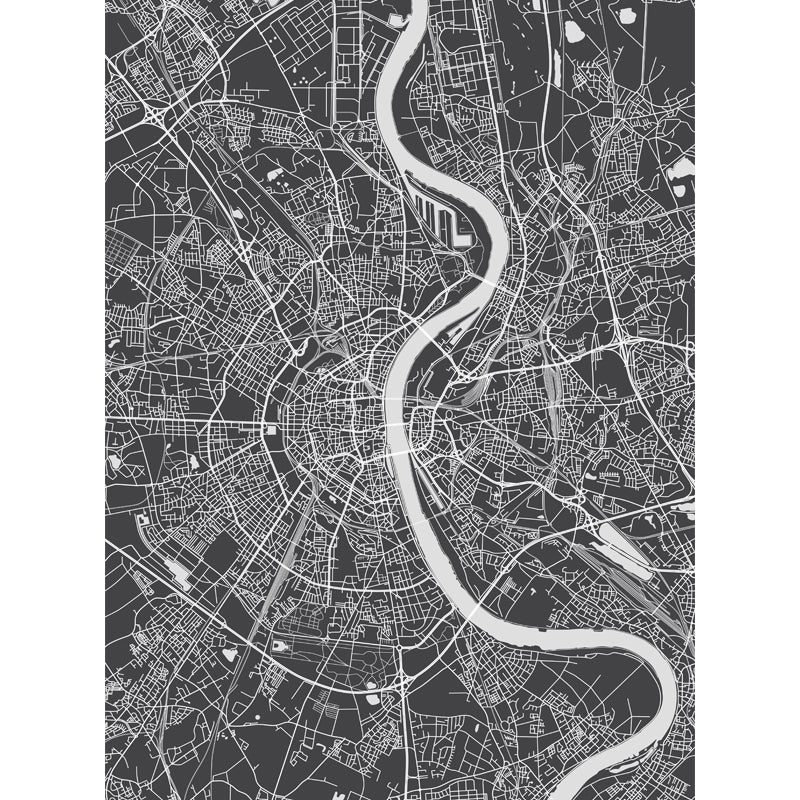 District Map Print Mural Decal Contemporary Washable Boys Bedroom Wall Decor, Customized Clearhalo 'Wall Decor' 'Wall Mural' 1759399
