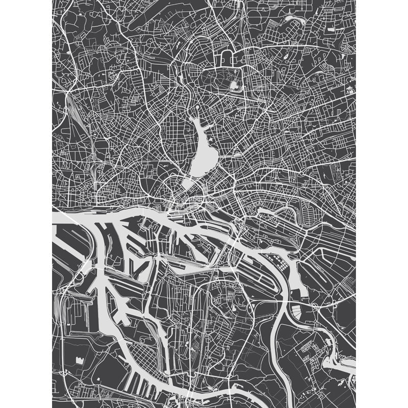 District Map Print Mural Decal Contemporary Washable Boys Bedroom Wall Decor, Customized Clearhalo 'Wall Decor' 'Wall Mural' 1759409