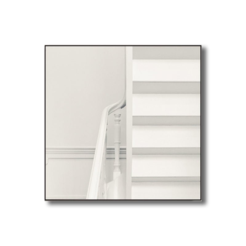 Architecture Interior View Canvas Soft White Minimalism Wall Art Print for Sitting Room Clearhalo 'Art Gallery' 'Canvas Art' 'Contemporary Art Gallery' 'Modern' Arts' 1759580