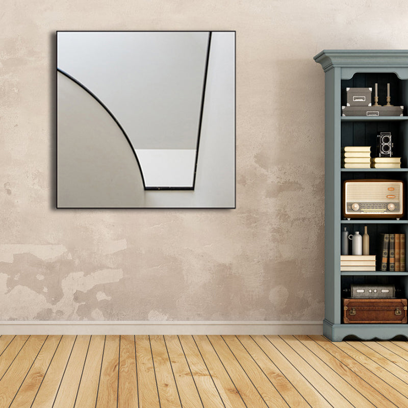 Architecture Interior View Canvas Soft White Minimalism Wall Art Print for Sitting Room Clearhalo 'Art Gallery' 'Canvas Art' 'Contemporary Art Gallery' 'Modern' Arts' 1759583