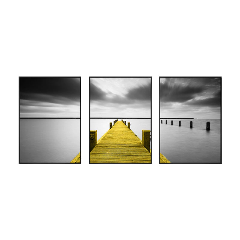 Soft Color Natural Landscape Painting Multi-Piece Art Print for Bedroom, Set of Three Clearhalo 'Art Gallery' 'Canvas Art' 'Contemporary Art Gallery' 'Modern' Arts' 1759762