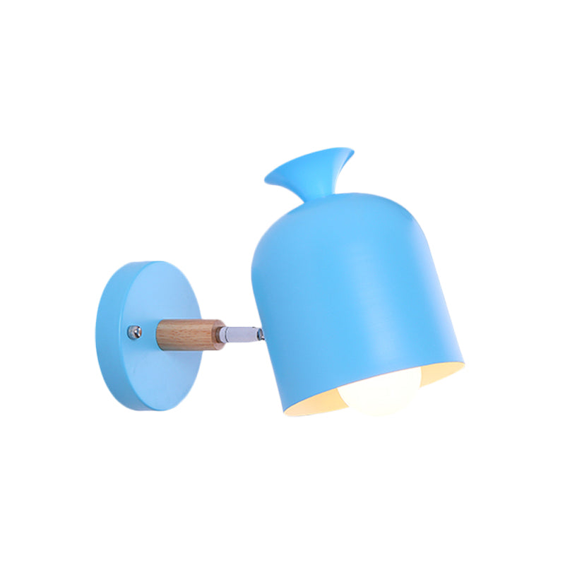 Cup Shade Adult Bedroom Wall Light Rotatable Metal One Light Macaron Loft Sconce Light Clearhalo 'Wall Lamps & Sconces' 'Wall Lights' Lighting' 176005