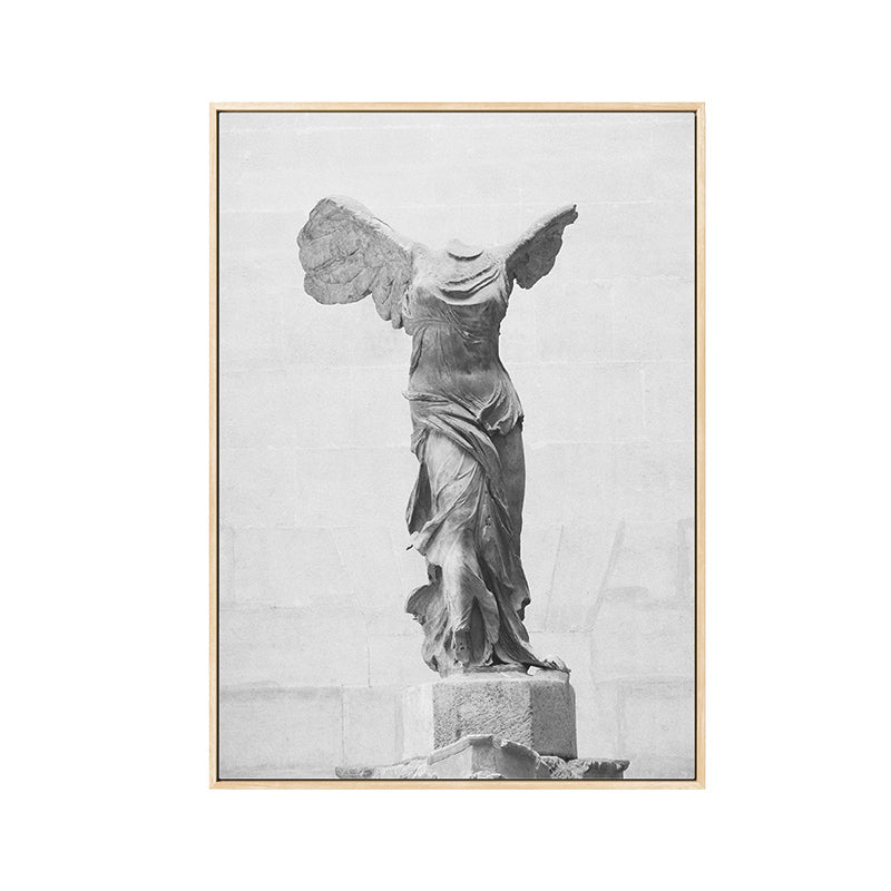 Grey Nordic Canvas Print Photo Winged Victory of Samothrace Wall Art Decor for Room