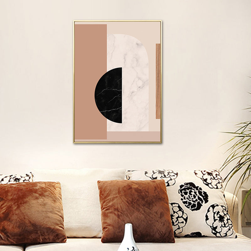 Scandinavian Style Geometric Art Print Canvas Light Color Oil Painting Wall Decor Clearhalo 'Arts' 'Canvas Art' 1760998