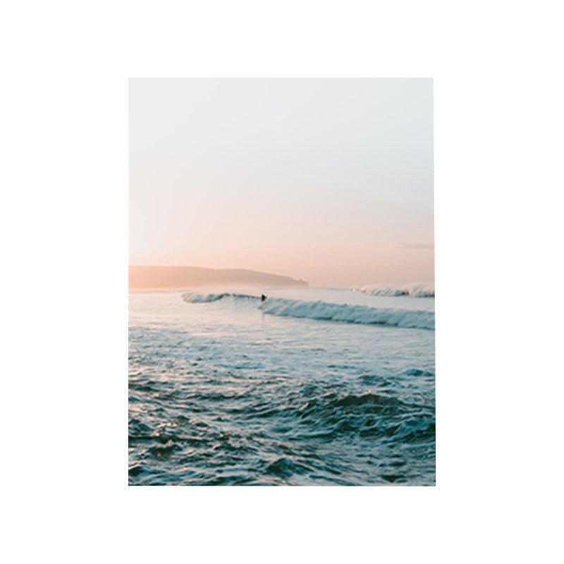 Canvas Blue Art Print Contemporary Style Sea Scenery Painting, Multiple Sizes Options Clearhalo 'Art Gallery' 'Canvas Art' 'Contemporary Art Gallery' 'Modern' Arts' 1761091
