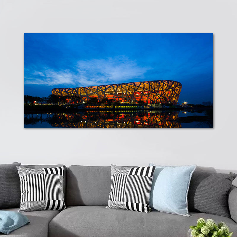 Snow-Covered City Scape Wall Decor Impressionism Textured Bedroom Canvas, Multiple Sizes Clearhalo 'Art Gallery' 'Canvas Art' 'Contemporary Art Gallery' 'Modern' Arts' 1762106