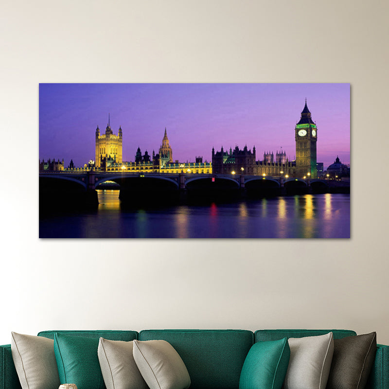 Snow-Covered City Scape Wall Decor Impressionism Textured Bedroom Canvas, Multiple Sizes Clearhalo 'Art Gallery' 'Canvas Art' 'Contemporary Art Gallery' 'Modern' Arts' 1762122