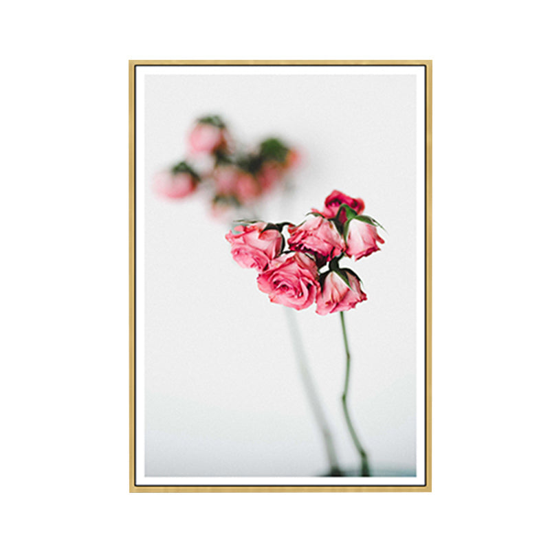 Pastel Color Floral Design Painting Textured Modern Girls Bedroom Canvas Wall Art Clearhalo 'Art Gallery' 'Canvas Art' 'Contemporary Art Gallery' 'Modern' Arts' 1762478