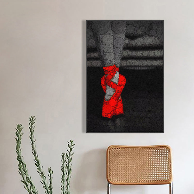 Textured Dancing Scene Painting Canvas Contemporary Wall Decor for Girls Bedroom Clearhalo 'Art Gallery' 'Canvas Art' 'Contemporary Art Gallery' 'Modern' Arts' 1762839