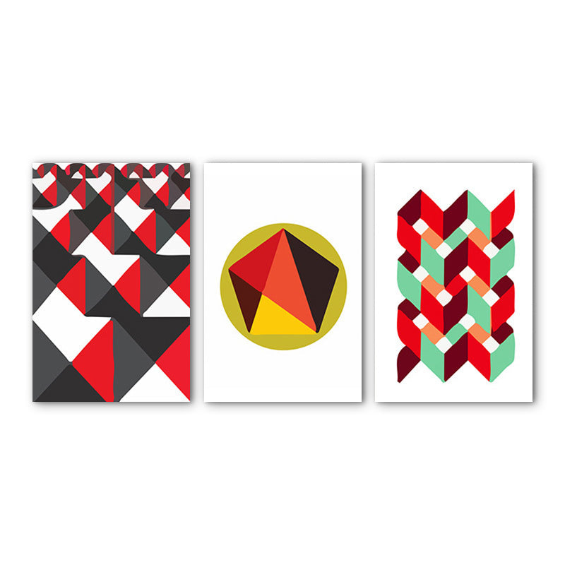 Geometric Wall Art Modernism Textured Living Room Canvas in Multi-Color, Set of 3 Clearhalo 'Art Gallery' 'Canvas Art' 'Contemporary Art Gallery' 'Modern' Arts' 1762937