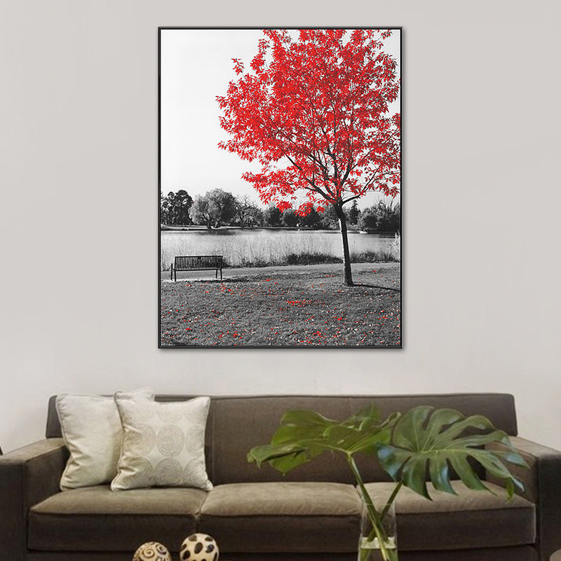 Modern Style Botanical Scene Canvas Soft Color Textured Wall Art Print for Living Room Grey Clearhalo 'Art Gallery' 'Canvas Art' 'Contemporary Art Gallery' 'Modern' Arts' 1762987