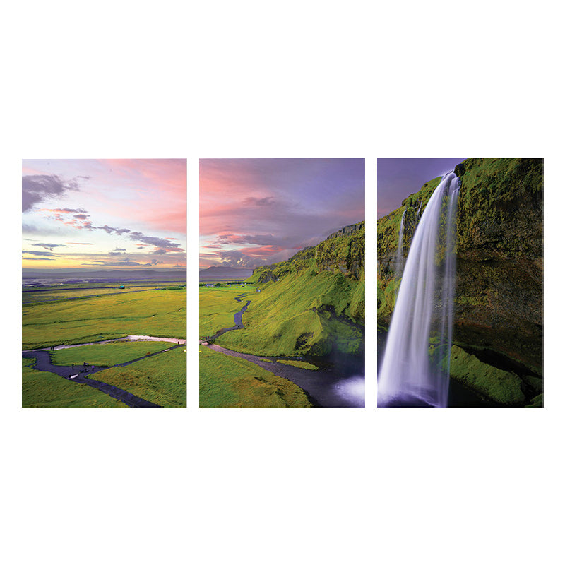 Waterfall View Wall Decor Modern Multi-Piece Girls Bedroom Painting, Multiple Sizes Clearhalo 'Art Gallery' 'Canvas Art' 'Contemporary Art Gallery' 'Modern' Arts' 1763059