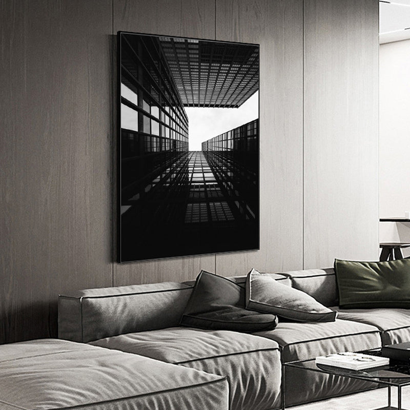 Contemporary Style Tall Building Canvas Light Color Textured Art Print for Dining Room Clearhalo 'Art Gallery' 'Canvas Art' 'Contemporary Art Gallery' 'Modern' Arts' 1763286