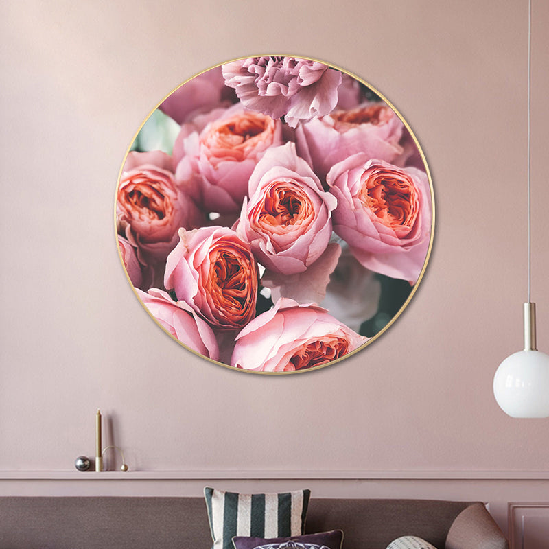 French Country Flower Blossom Canvas Pastel Color Textured Painting for Living Room Orange Clearhalo 'Arts' 'Canvas Art' 1763340