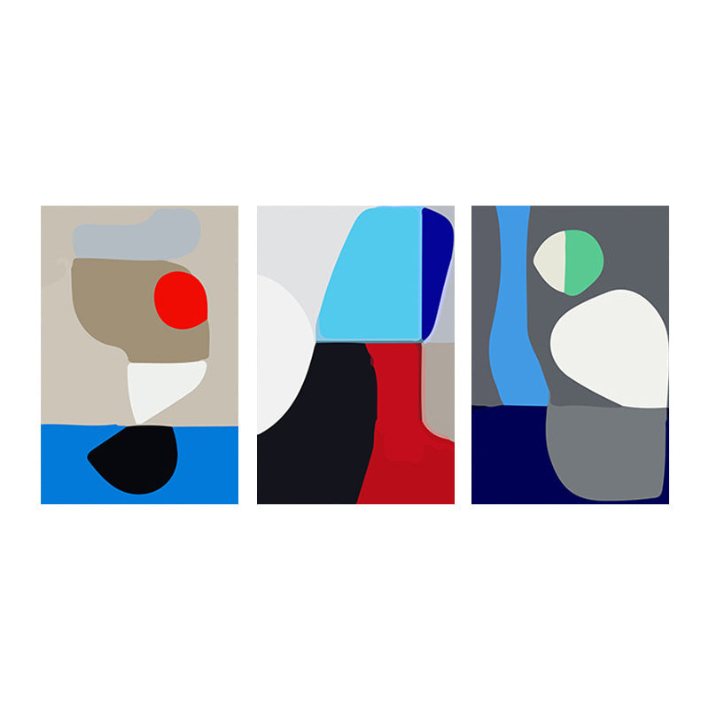 Modern Abstract Geometric Canvas Bright Color Textured Wall Art Set for Kids Bedroom Clearhalo 'Art Gallery' 'Canvas Art' 'Contemporary Art Gallery' 'Modern' Arts' 1763769