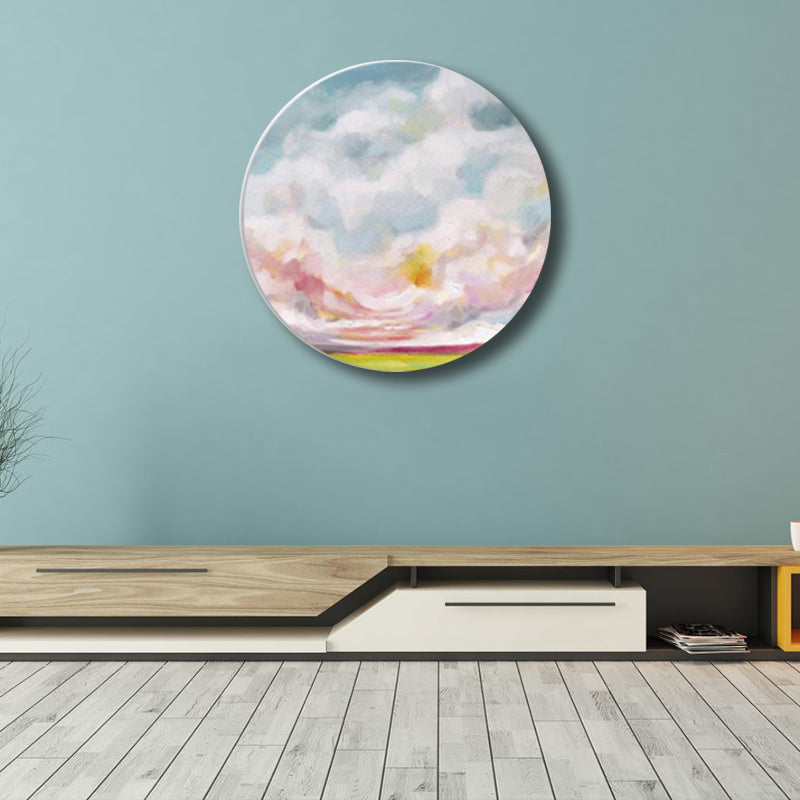 Pastel Color Cloud Scenery Painting Textured Modern Art Dining Room Canvas Print Clearhalo 'Arts' 'Canvas Art' 1763972