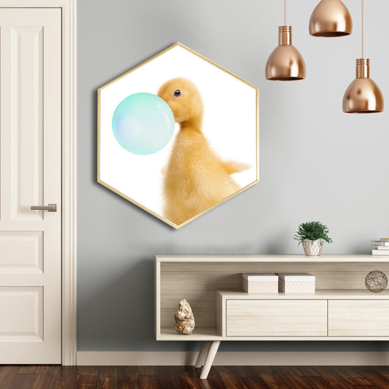 Canvas Textured Painting Kids Style Ballon and Animal Wall Decor, Multiple Sizes Yellow Clearhalo 'Art Gallery' 'Canvas Art' 'Kids' Arts' 1764360