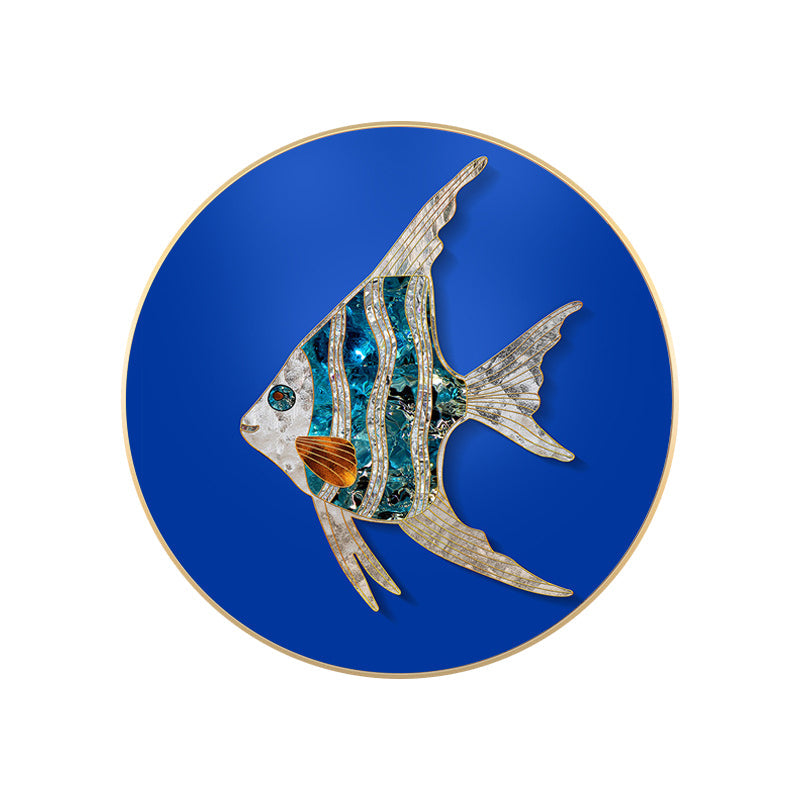 Soft Color Fish Painting Textured Contemporary Style Dining Room Canvas Wall Art Clearhalo 'Art Gallery' 'Canvas Art' 'Contemporary Art Gallery' 'Modern' Arts' 1764621