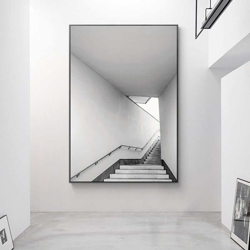 Canvas Textured Wall Decor Vintage Style Up Stairway Painting, Multiple Sizes Options Grey Clearhalo 'Art Gallery' 'Canvas Art' 'Contemporary Art Gallery' 'Modern' Arts' 1764828