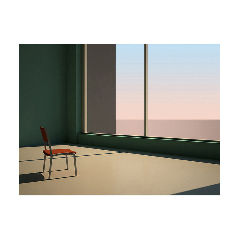 Minimalism Canvas Print Dark Color Mixed Media Empty Room with Sea View Wall Art for Home Clearhalo 'Art Gallery' 'Canvas Art' 'Contemporary Art Gallery' 'Contemporary Art' 'Minimalism' 'Minimalist Art Gallery' 'Scandinavian' Arts' 1764871