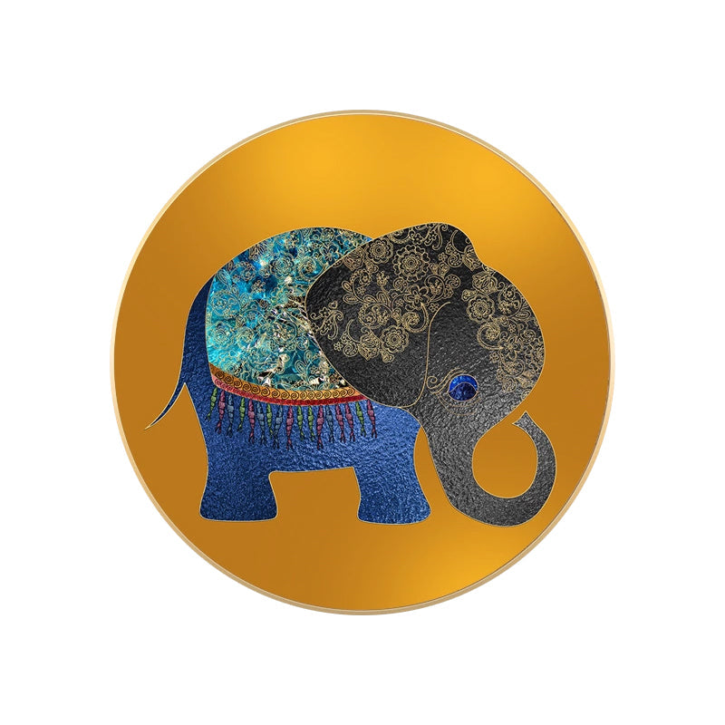Elephant Wall Art Decor Textured Asian Style for Dining Room Wrapped Canvas Clearhalo 'Arts' 'Canvas Art' 1765534
