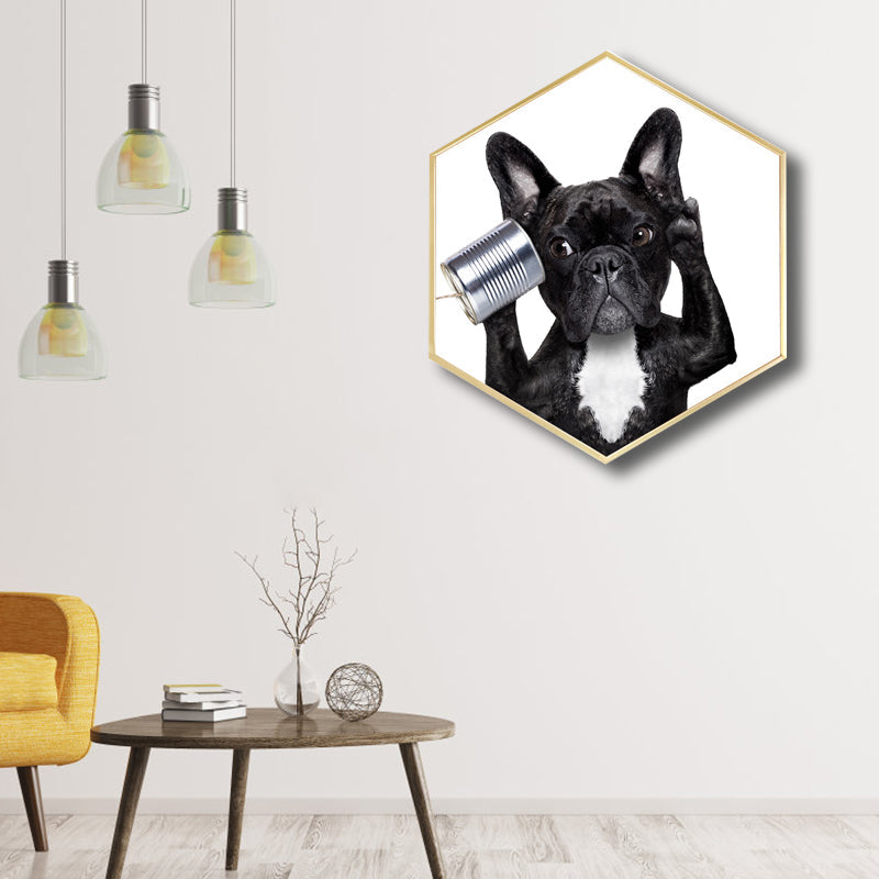 Childrens'Art Bulldog Canvas Print Animals Pastel Color Wall Decor, Multiple Sizes Clearhalo 'Art Gallery' 'Canvas Art' 'Kids' Arts' 1765536