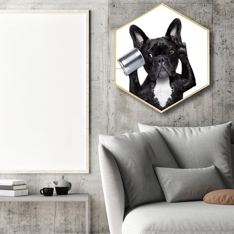 Childrens'Art Bulldog Canvas Print Animals Pastel Color Wall Decor, Multiple Sizes Clearhalo 'Art Gallery' 'Canvas Art' 'Kids' Arts' 1765537