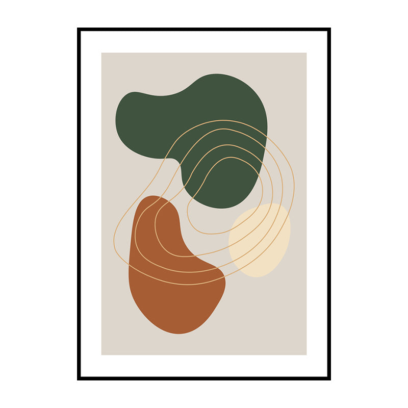 Modern Abstract Wall Art Print Dark Color Pebbles Drawing Canvas for Sitting Room Clearhalo 'Art Gallery' 'Canvas Art' 'Contemporary Art Gallery' 'Modern' Arts' 1765591