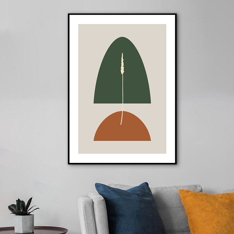 Modern Abstract Wall Art Print Dark Color Pebbles Drawing Canvas for Sitting Room Brown Clearhalo 'Art Gallery' 'Canvas Art' 'Contemporary Art Gallery' 'Modern' Arts' 1765595