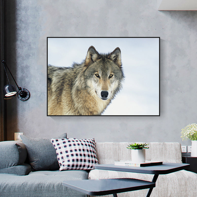 African Grassland Animal Art Print Contemporary Textured Canvas for Sitting Room Grey Clearhalo 'Art Gallery' 'Canvas Art' 'Contemporary Art Gallery' 'Modern' Arts' 1765638