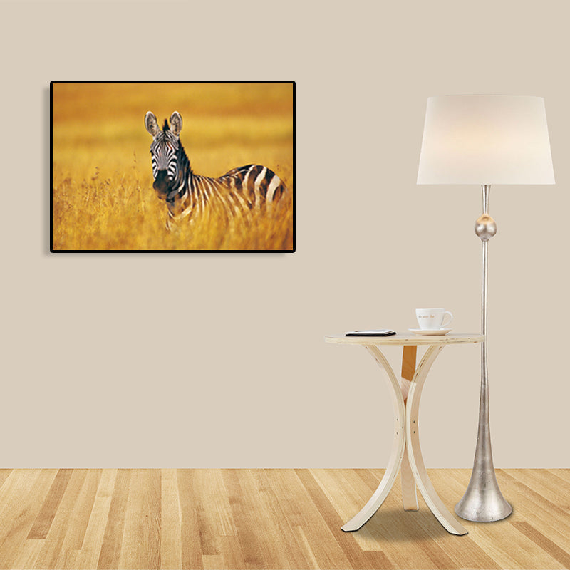 African Grassland Animal Art Print Contemporary Textured Canvas for Sitting Room Black Clearhalo 'Art Gallery' 'Canvas Art' 'Contemporary Art Gallery' 'Modern' Arts' 1765642