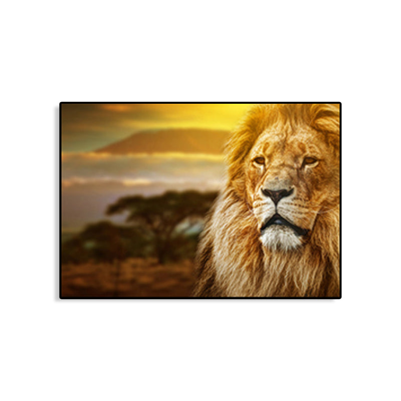 African Grassland Animal Art Print Contemporary Textured Canvas for Sitting Room Clearhalo 'Art Gallery' 'Canvas Art' 'Contemporary Art Gallery' 'Modern' Arts' 1765649