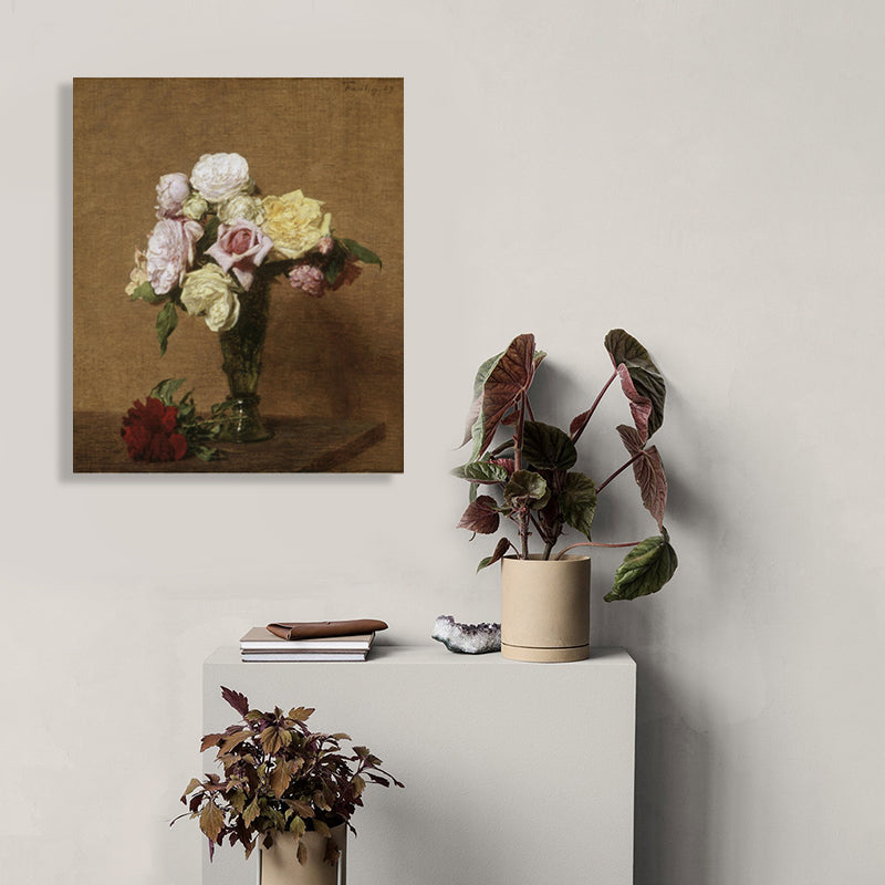 Impressionism Style Bouquet Art Print Canvas Light Color Oil Painting Wall Decor Clearhalo 'Arts' 'Canvas Art' 1765663