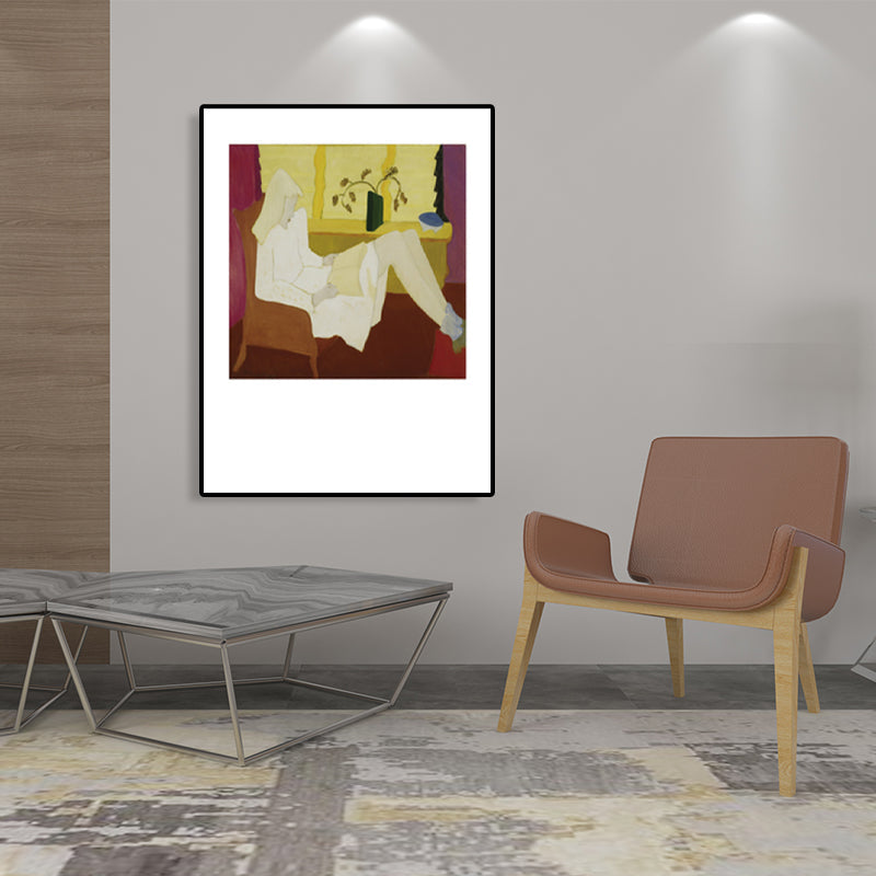 Human Activities Scene Art Print Abstract Expressionism Canvas Textured Painting in Soft Color