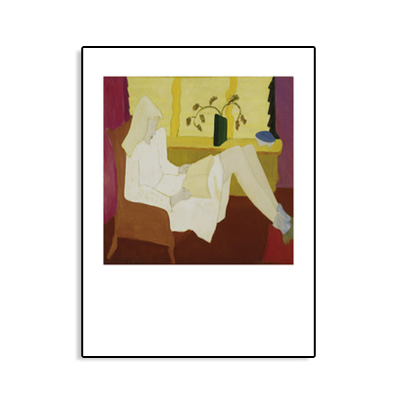 Human Activities Scene Art Print Abstract Expressionism Canvas Textured Painting in Soft Color