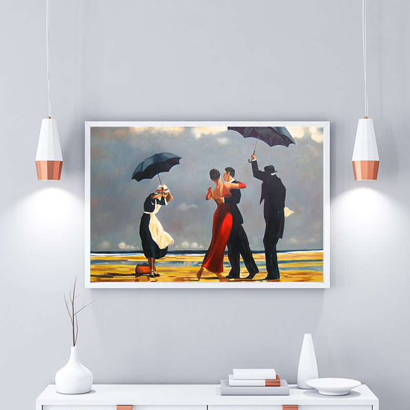 Impressionism Dancing Figure Canvas Art Oil Painting Gray Wall Decor, Multiple Sizes