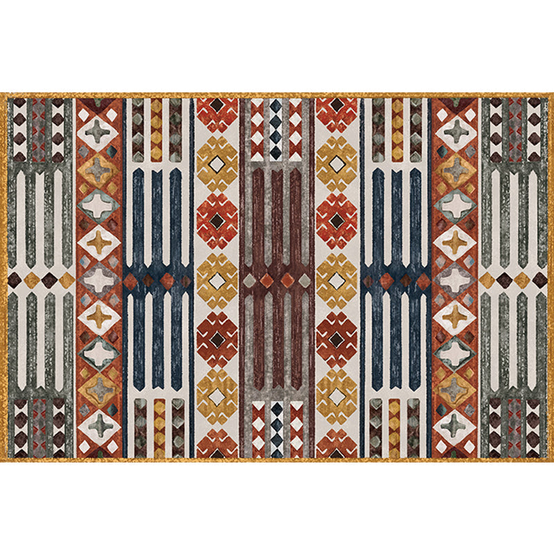 Traditional Tribal Flower Pattern Rug Multicolor Moroccan Rug Polyester Pet Friendly Non-Slip Backing Washable Area Rug for Living Room Clearhalo 'Area Rug' 'Moroccan' 'Rugs' Rug' 1766507