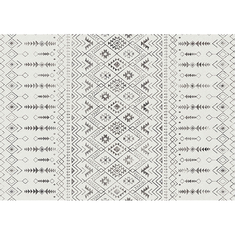 White and Black Bohemian Rug Polyester Striped Pattern Rug Pet Friendly Washable Anti-Slip Backing Carpet for Decoration Clearhalo 'Area Rug' 'Rugs' 'Shabby Chic' Rug' 1766796