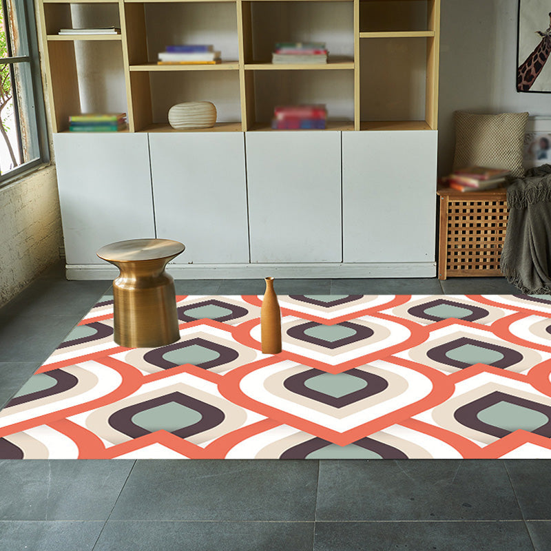 Moroccan Geometric Pattern Rug Orange and Brown Polyester Rug Washable Pet Friendly Non-Slip Area Rug for Living Room Clearhalo 'Area Rug' 'Moroccan' 'Rugs' Rug' 1766812