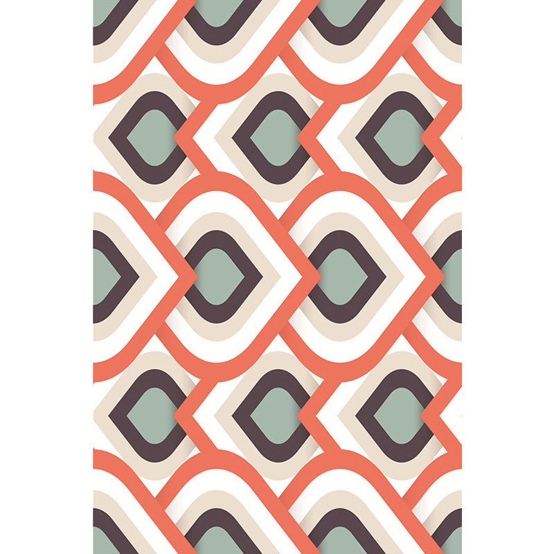 Moroccan Geometric Pattern Rug Orange and Brown Polyester Rug Washable Pet Friendly Non-Slip Area Rug for Living Room Clearhalo 'Area Rug' 'Moroccan' 'Rugs' Rug' 1766813