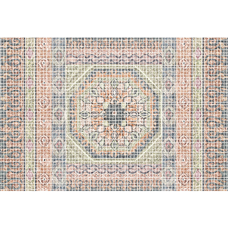 Bohemian Striped Pattern Rug with Flower Multicolor Polyester Rug Machine Washable Non-Slip Backing Area Rug for Living Room Clearhalo 'Area Rug' 'Rugs' 'Shabby Chic' Rug' 1766907