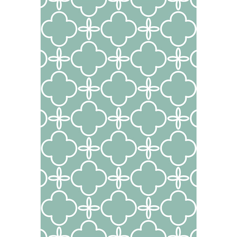 Retro Geometric Flower Pattern Rug Blue and Green Southwestern Rug Polyester Pet Friendly Non-Slip Backing Washable Area Rug for Living Room Clearhalo 'Area Rug' 'Rugs' 'Southwestern' Rug' 1767118_30a91775-8ab3-4130-95d6-551186d71342