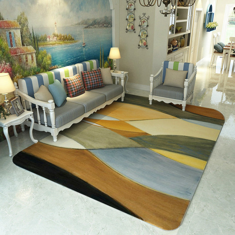 Casual Watercolor Pattern Rug Multicolor Contemporary Rug Polyester Pet Friendly Non-Slip Backing Washable Area Rug for Living Room Yellow Clearhalo 'Area Rug' 'Modern' 'Rugs' Rug' 1767150
