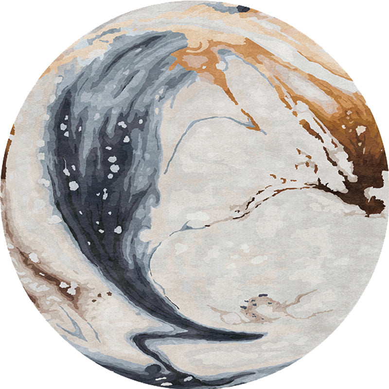 Contemporary Watercolor Pattern Rug with Swirl Stripe Multicolor Polyester Rug Non-Slip Backing Washable Pet Friendly Carpet for Bedroom Clearhalo 'Area Rug' 'Rugs' 'Shabby Chic' Rug' 1767163