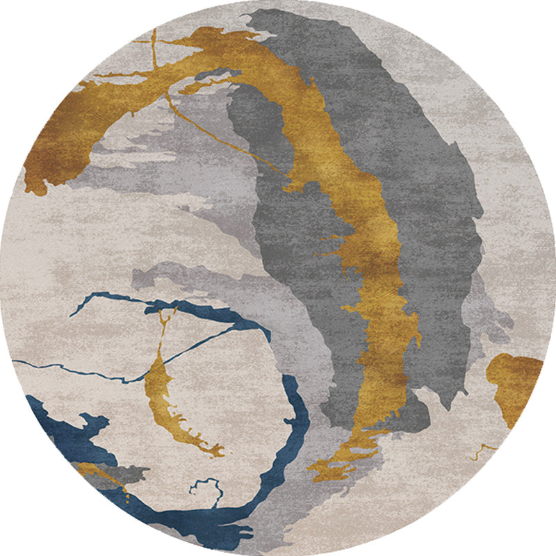 Contemporary Watercolor Pattern Rug with Swirl Stripe Multicolor Polyester Rug Non-Slip Backing Washable Pet Friendly Carpet for Bedroom Clearhalo 'Area Rug' 'Rugs' 'Shabby Chic' Rug' 1767175