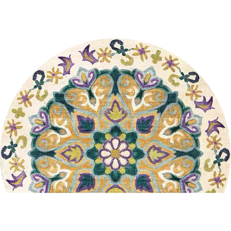 Bohemian Floral Pattern Rug Multicolor Polyester Rug Machine Washable Non-Slip Backing Area Rug for Living Room Clearhalo 'Area Rug' 'Moroccan' 'Rugs' Rug' 1767560