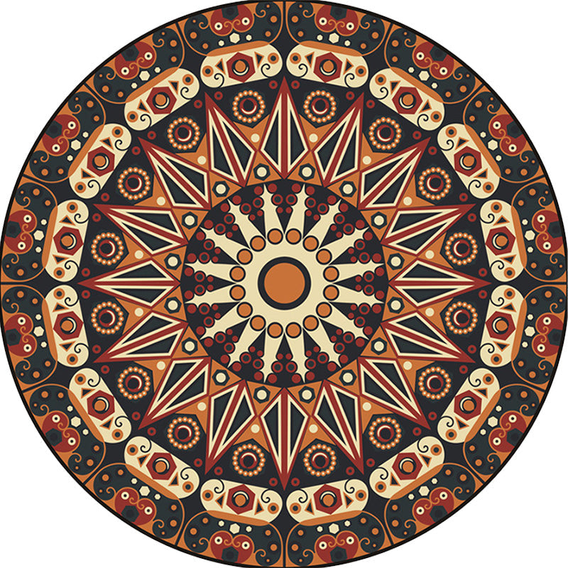 Moroccan Circle Pattern Rug with Flower Multicolor Polyester Rug Washable Pet Friendly Non-Slip Area Rug for Living Room Clearhalo 'Area Rug' 'Moroccan' 'Rugs' Rug' 1767633
