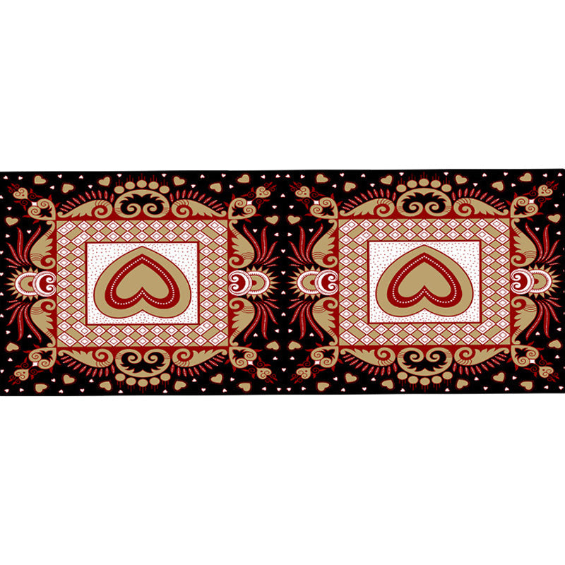 Unique Heart Pattern Rug Black and Green Moroccan Rug Polyester Pet Friendly Non-Slip Backing Washable Area Rug for Living Room Clearhalo 'Area Rug' 'Moroccan' 'Rugs' Rug' 1767981