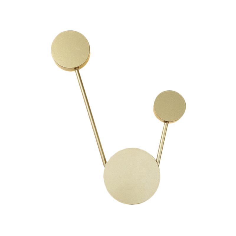 LED Corridor Wall Sconce Lighting Minimalist Gold Wall Mount Light with Round Metal Shade Clearhalo 'Cast Iron' 'Glass' 'Industrial' 'Modern wall lights' 'Modern' 'Tiffany' 'Traditional wall lights' 'Wall Lamps & Sconces' 'Wall Lights' Lighting' 1771225