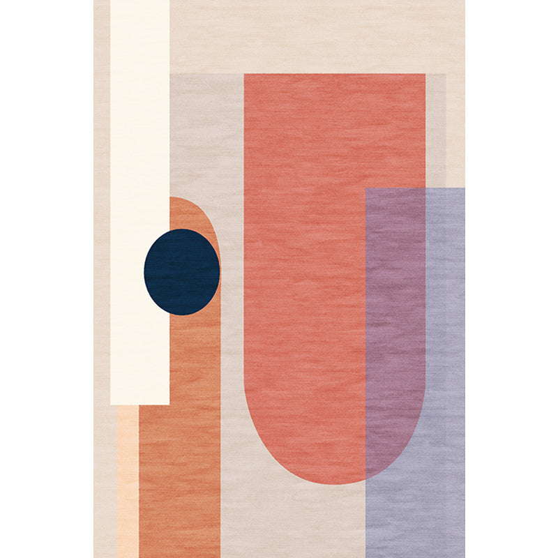 Modernist Colorblock Rug Blue and Orange Polyester Rug Non-Slip Backing Washable Pet Friendly Carpet for Home Clearhalo 'Area Rug' 'Rug' 1779754